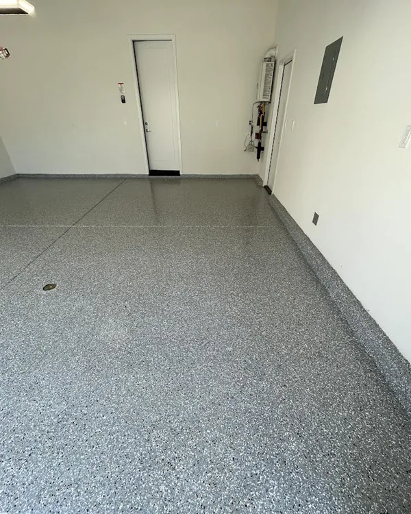 After photo of a Southlake garage with a finished flake epoxy floor coating