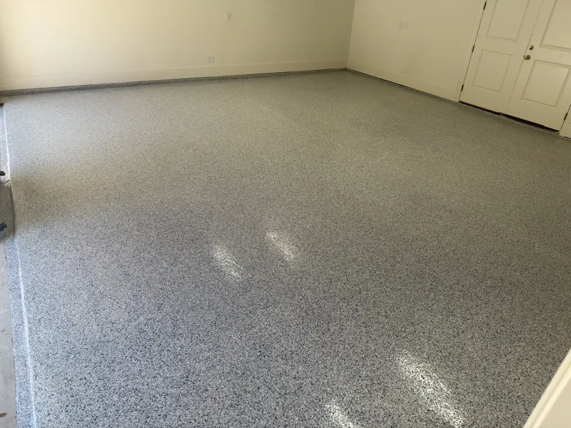 Finished 2-car garage floor coating project in Fort Worth, Texas