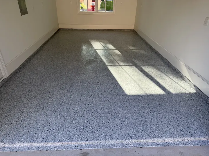 After photo of the garage floor coating project in Fort Worth, Texas.